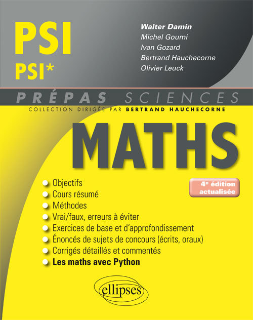 Mathématiques PSI/PSI* - 4e édition actualisée - Walter Damin - ELLIPSES