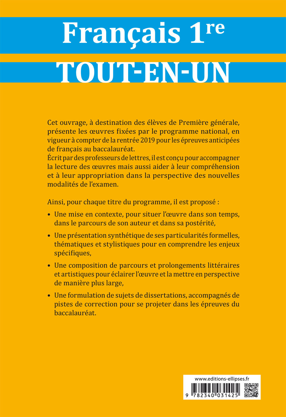 Français, Première. Tout-en-un sur les œuvres au programme du bac. - (coord.) Emilie Muraru - ELLIPSES