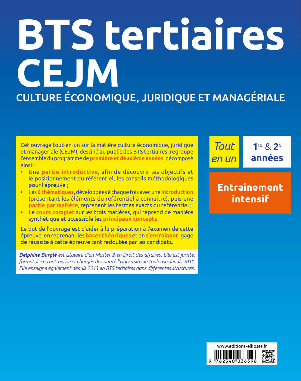 BTS tertiaires - CEJM - Culture économique, juridique et managériale - Delphine Burglé - ELLIPSES