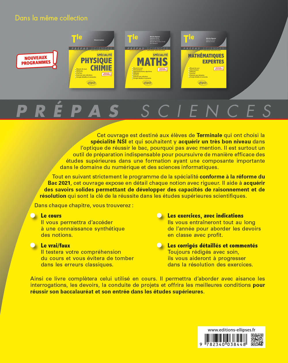 Spécialité Numérique et sciences informatiques - Terminale - nouveaux programmes - Serge Bays - ELLIPSES