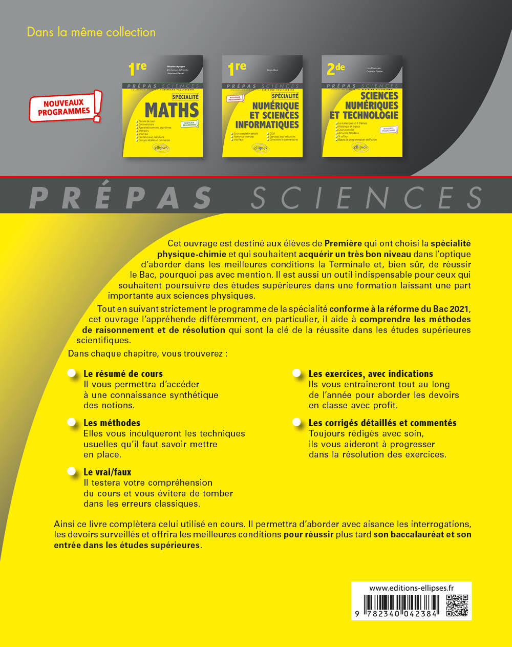 Spécialité Physique-chimie - Première - nouveaux programmes - Cédric Roux - ELLIPSES