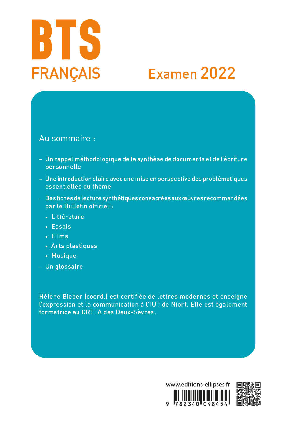 BTS Français - Culture générale et expression - 1. Dans ma maison -2. De la musique avant toute chose ? - Examen 2022 - Hélène Bieber - ELLIPSES