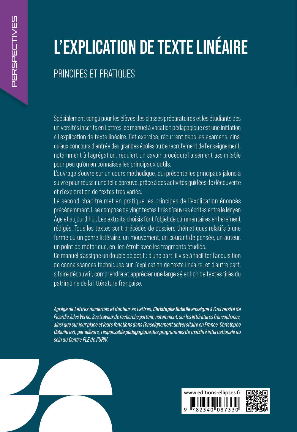 L'explication de texte linéaire - Christophe Duboile - ELLIPSES