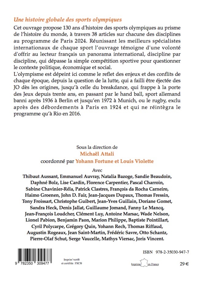 Une histoire globale des sports olympiques - Michaël Attali - ATLANDE