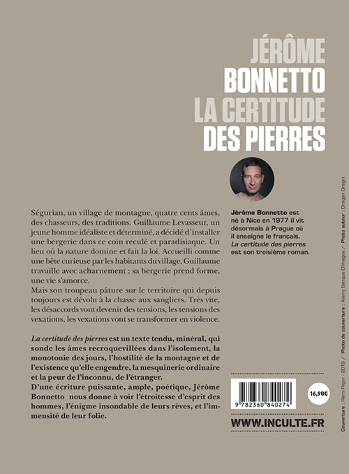 La certitude des pierres - Jérôme Bonnetto - INCULTEDERMARGE