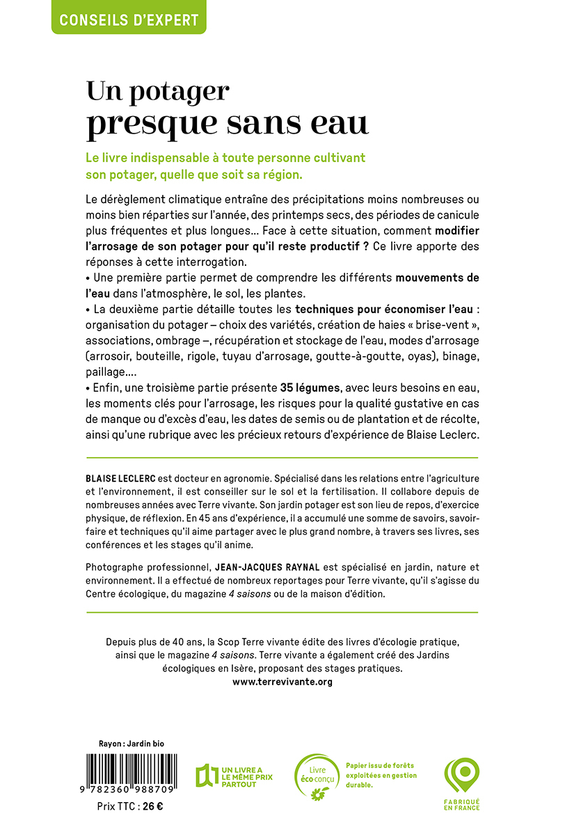 Un potager presque sans eau - BLAISE LECLERC - TERRE VIVANTE