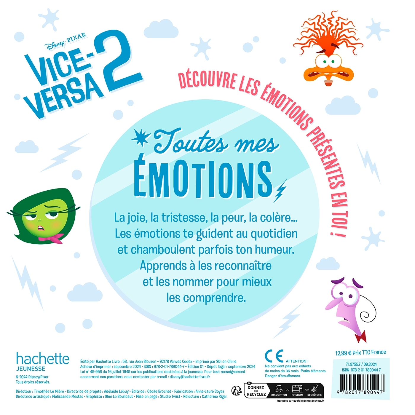 DISNEY BABY - Toutes mes émotions avec Vice-Versa 2 -  - DISNEY HACHETTE