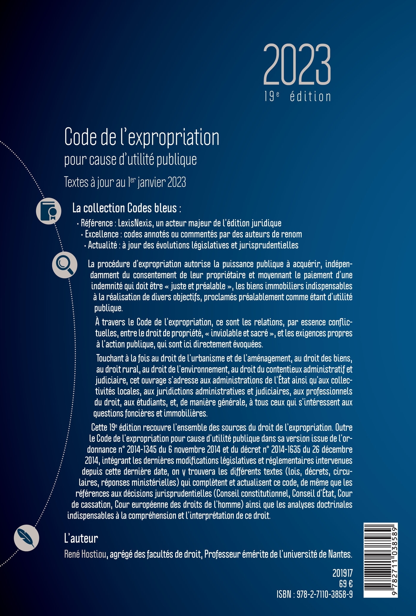 Code de l'expropriation 2023 - René Hostiou - LEXISNEXIS