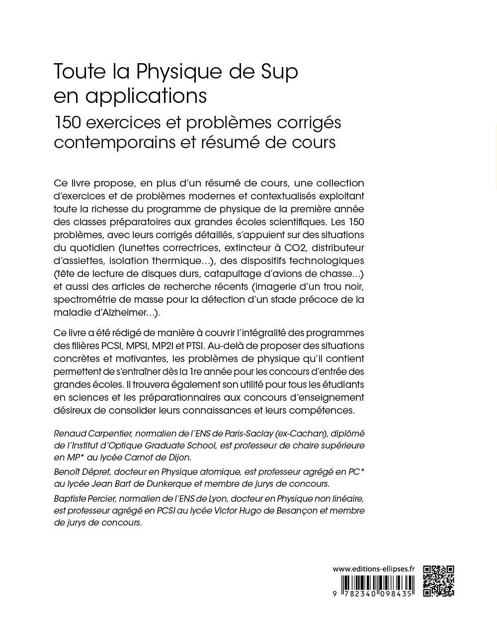 Toute la Physique de Sup en applications - Renaud Carpentier - ELLIPSES