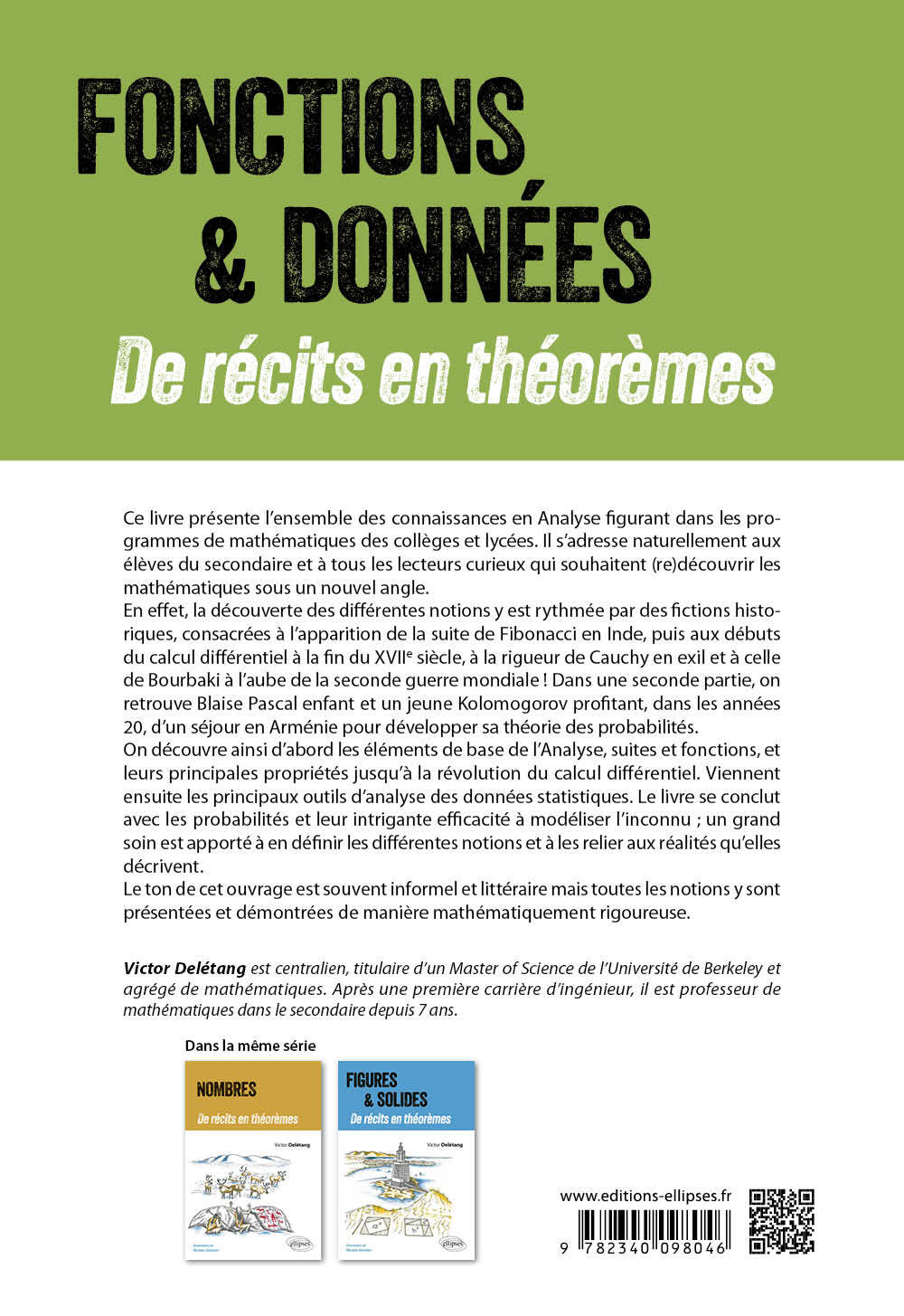 FONCTIONS ET DONNÉES - DE RÉCITS EN THÉORÈMES - DELETANG VICTOR - ELLIPSES