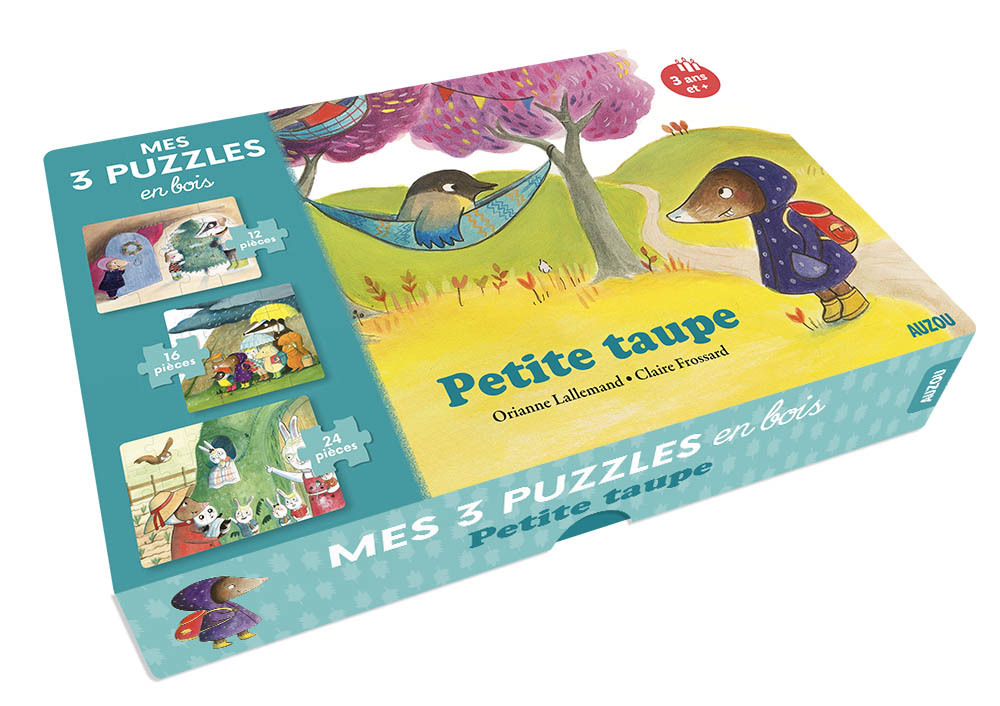 MES 3 PUZZLES EN BOIS - PETITE TAUPE - LALLEMAND ORIANNE - AUZOU MES 3 PUZZLES EN BOIS - PETITE TAUPE - LALLEMAND ORIANNE - AUZOU