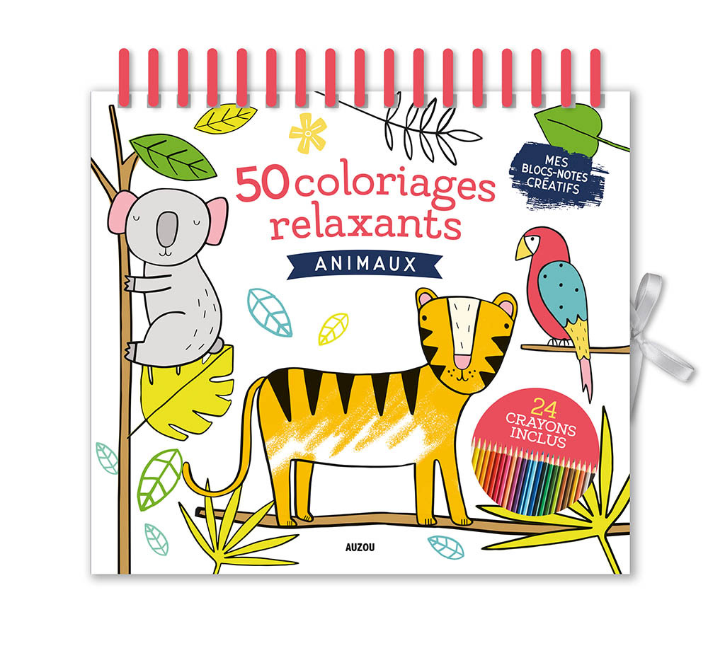 MES BLOCS-NOTES CRÉATIFS - 50 COLORIAGES RELAXANTS - ANIMAUX - SALLY PAYNE - AUZOU