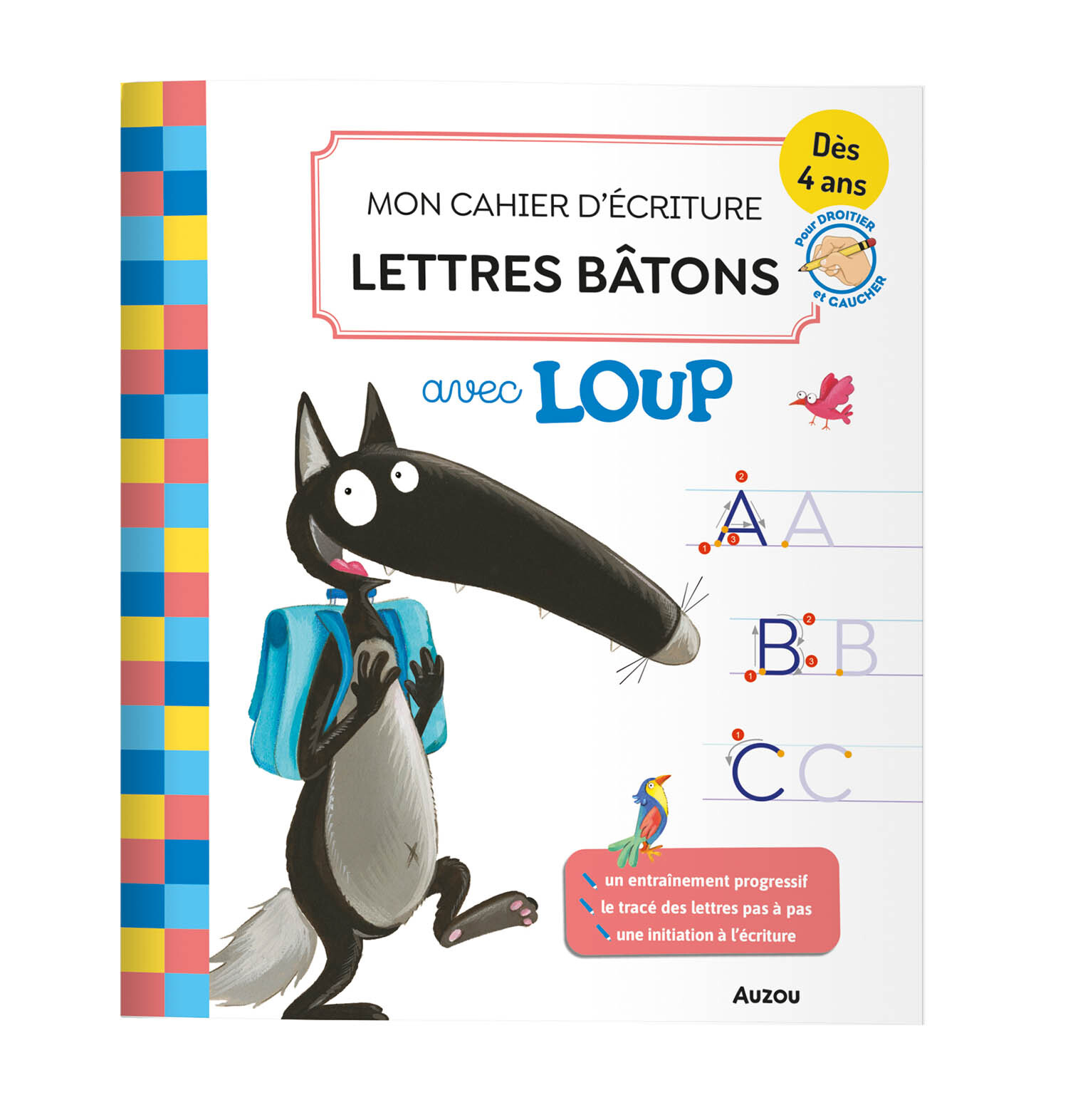 MON CAHIER D'ÉCRITURE LETTRES BÂTONS AVEC LOUP - LALLEMAND ORIANNE - AUZOU