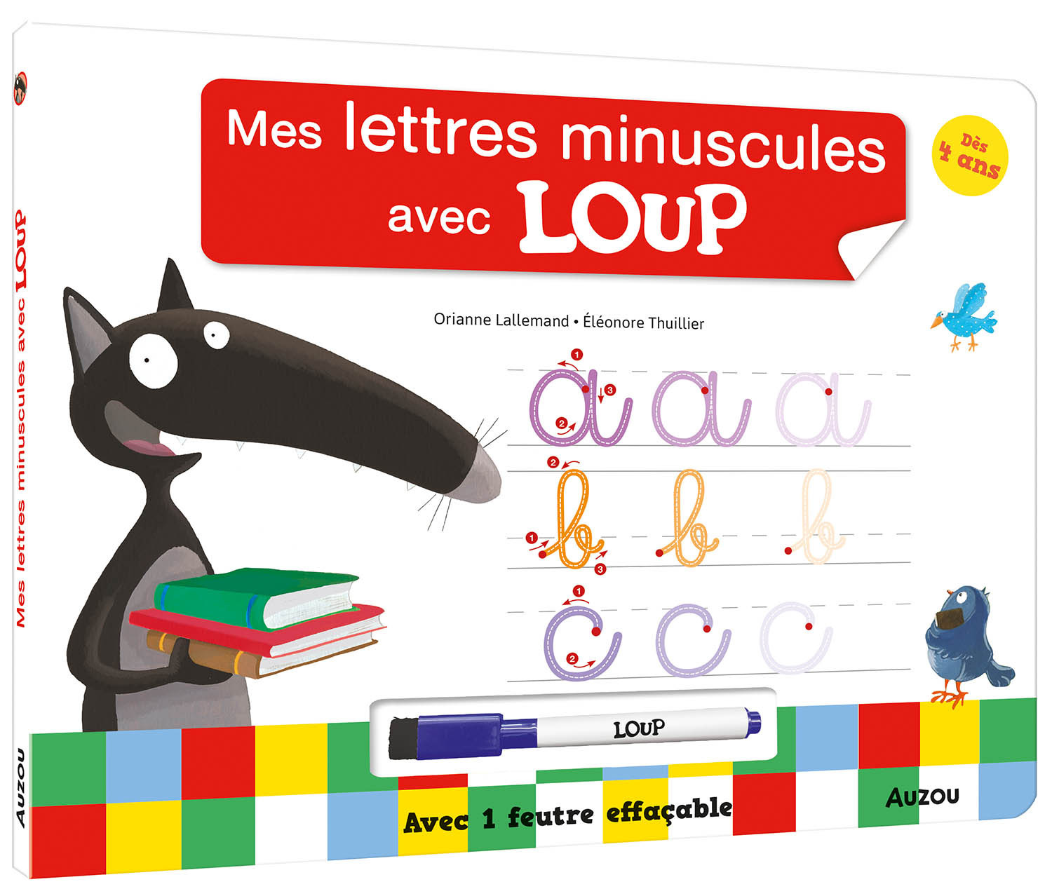 LIVRE ARDOISE - LES LETTRES MINUSCULES AVEC LOUP - LALLEMAND ORIANNE - AUZOU