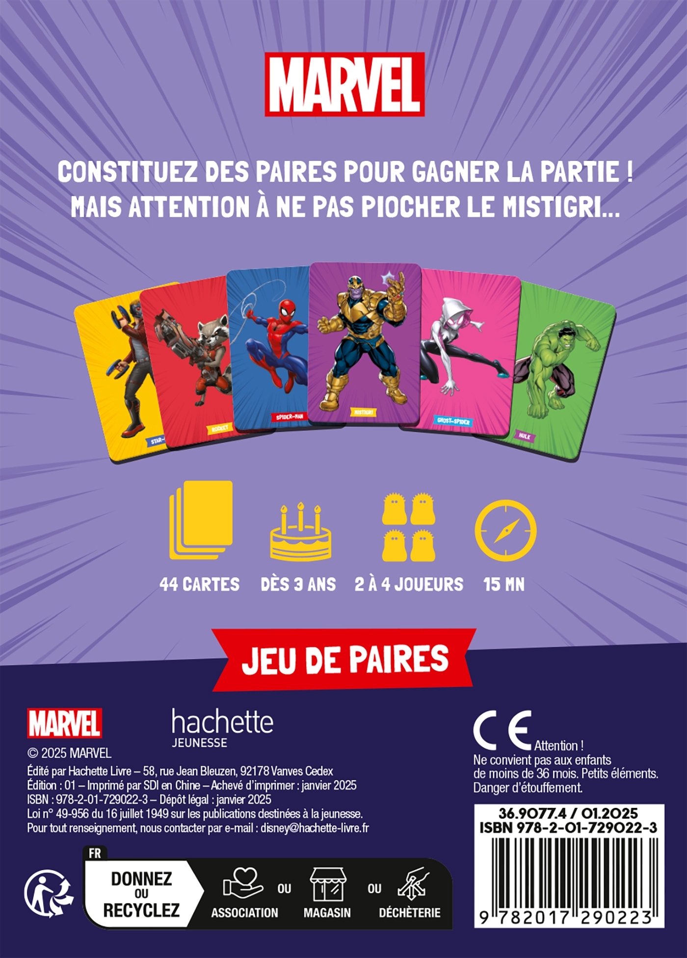 MARVEL - JEU DE CARTES - MISTIGRI -  - DISNEY HACHETTE