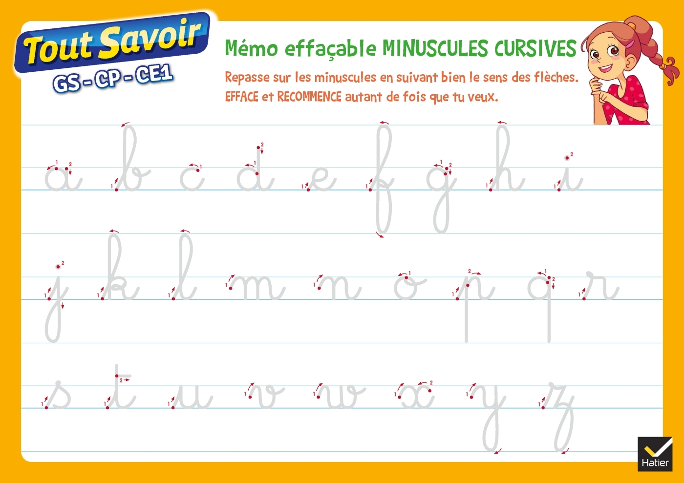 Mémo effaçable Lettres cursives - XXX - HATIER