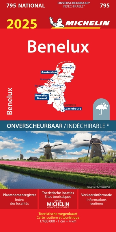 Carte Nationale Benelux 2025 - Indéchirable -  - MICHELIN