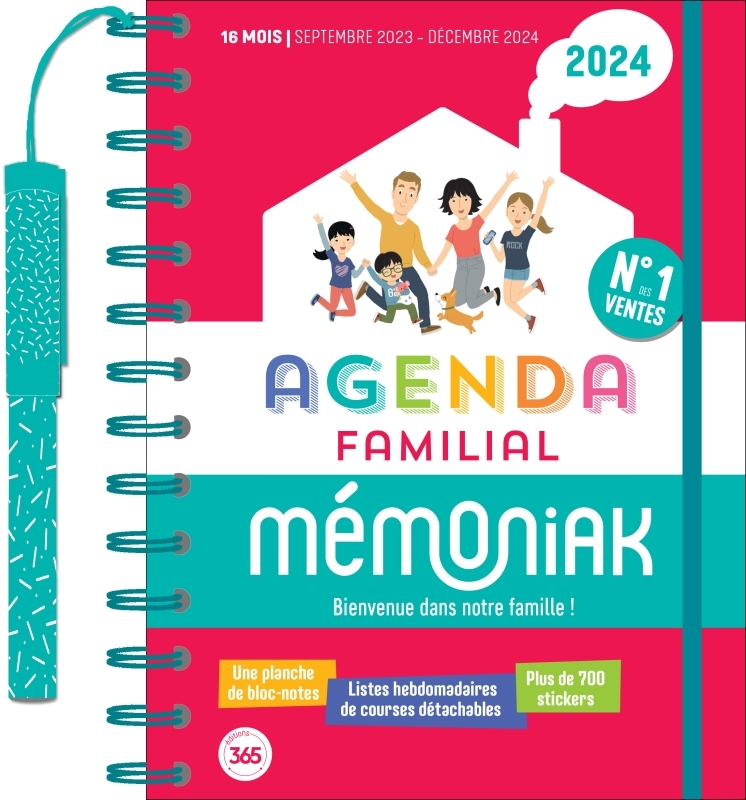 Agenda familial Mémoniak, sept. 2023 - déc. 2024 - Nesk Nesk - 365 PARIS