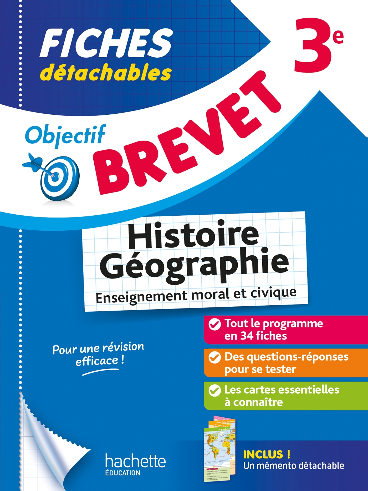 Objectif Brevet - Fiches Histoire-Géographie-EMC 3e - Richard Basnier - HACHETTE EDUC