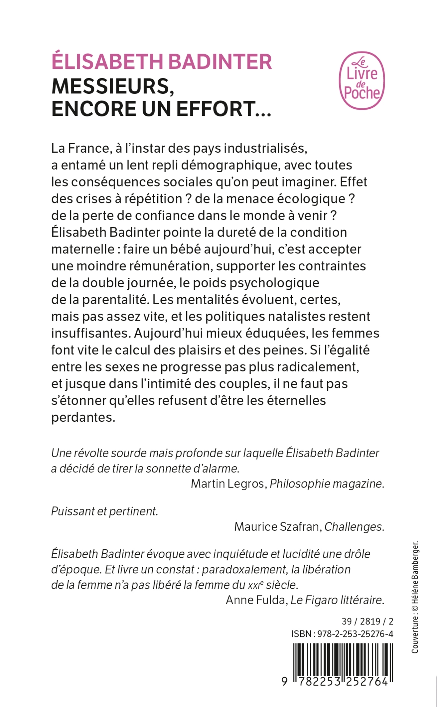 Messieurs, encore un effort... - Elisabeth Badinter - LGF