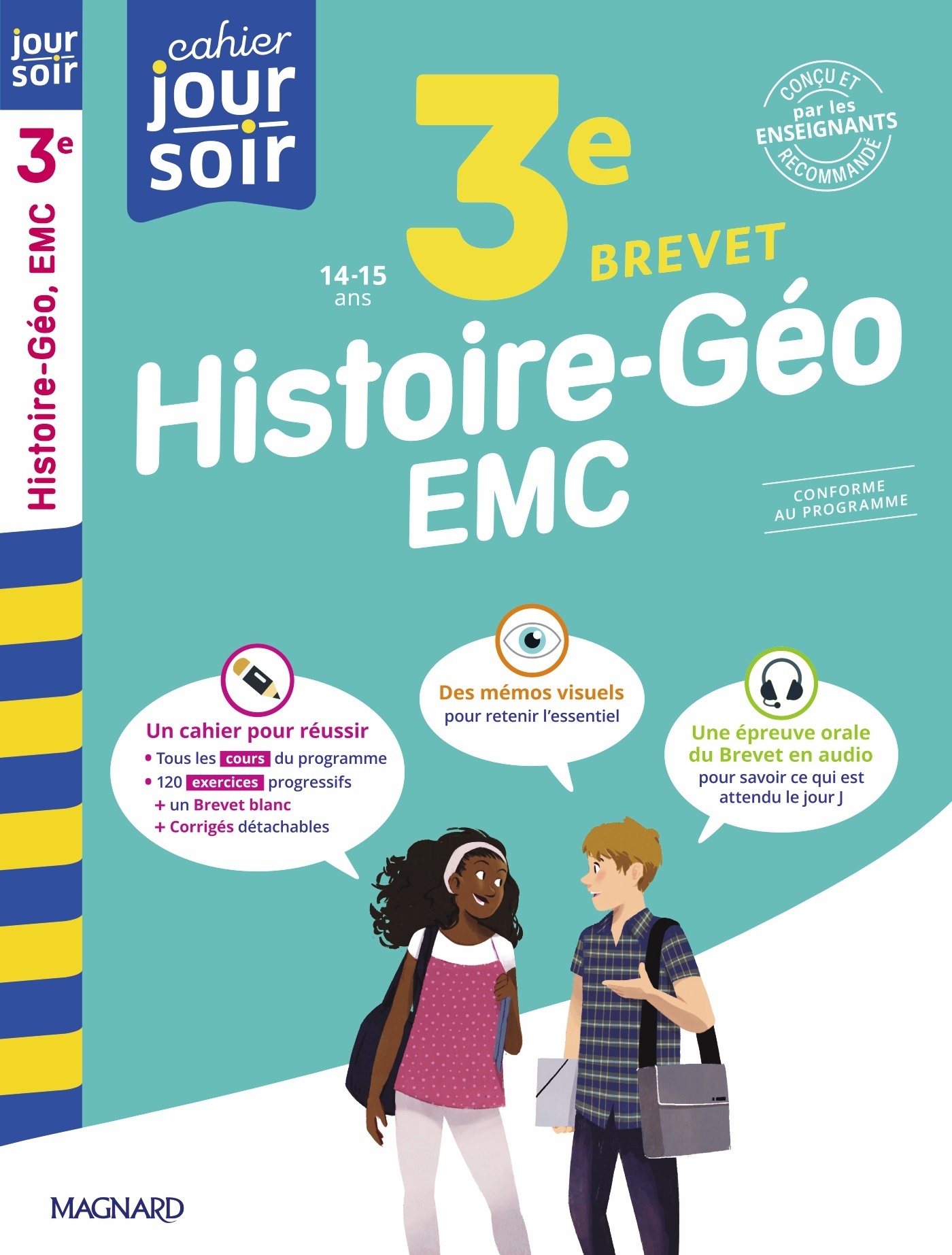 Histoire-Géographie-EMC 3e Brevet - Cahier Jour Soir - Nadine Daboval - MAGNARD