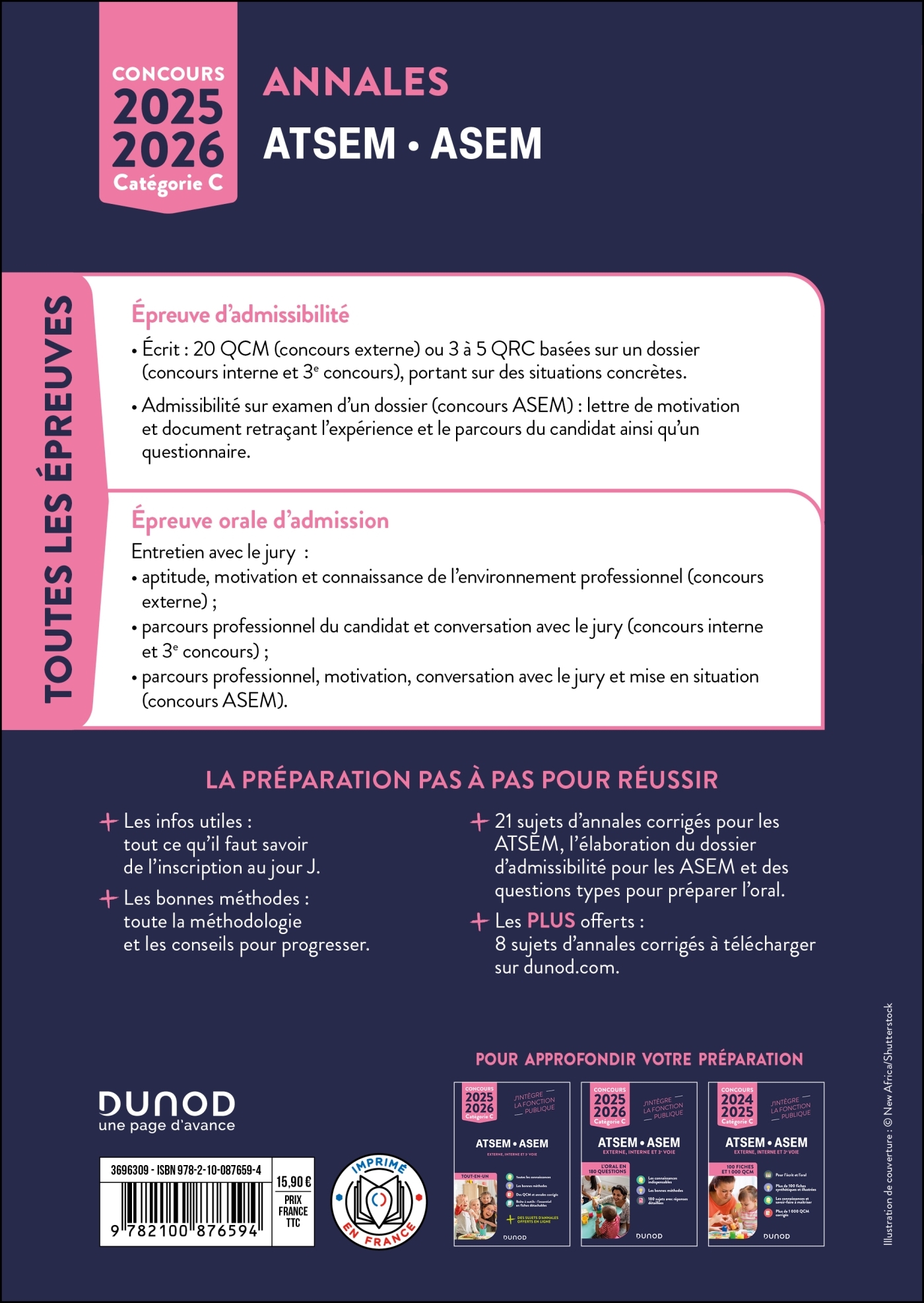 Concours ATSEM/ASEM - Annales corrigées - 2025-2026 - Corinne Pelletier - DUNOD