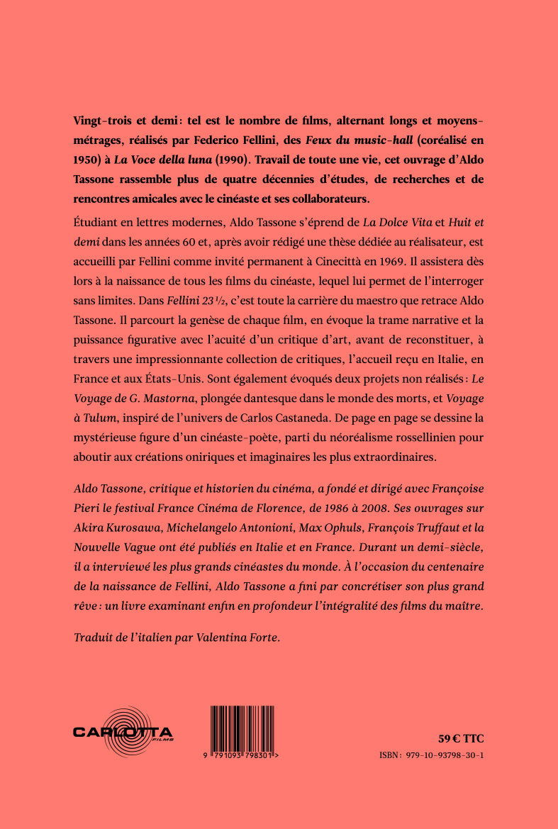 Fellini 23 ½ - Aldo Tassone - CARLOTTA FILMS