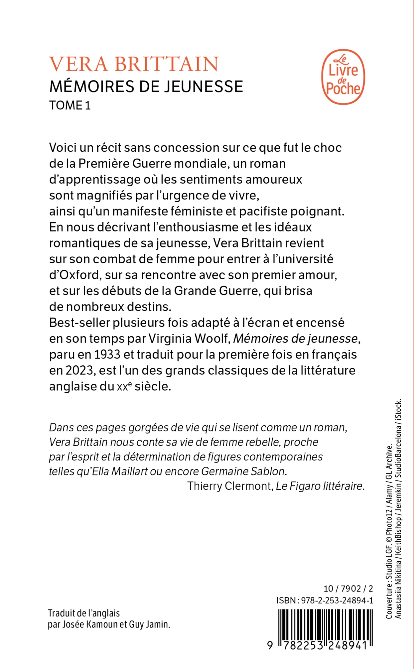 Mémoires de jeunesse, Tome 1 - BRITTAIN VERA - LGF