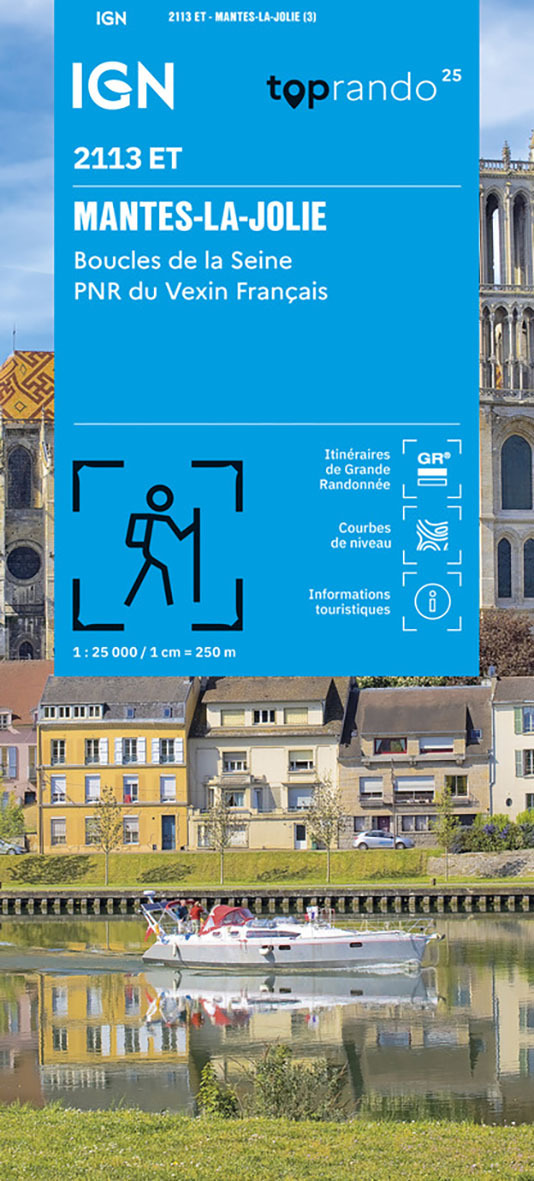 2113ET MANTES LA JOLIE, BOUCLES DE LA SEINE, PNR DU VEXIN / RECTO -  - IGN