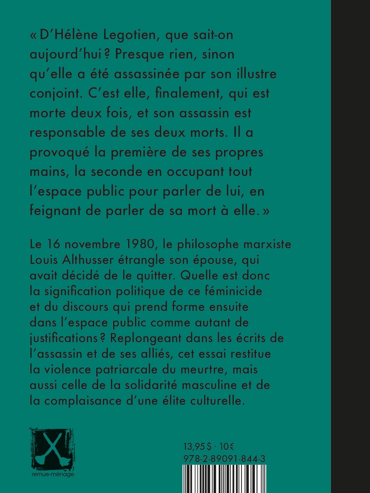 Althusser assassin - Francis Dupuis-Déri - REMUE MENAGE