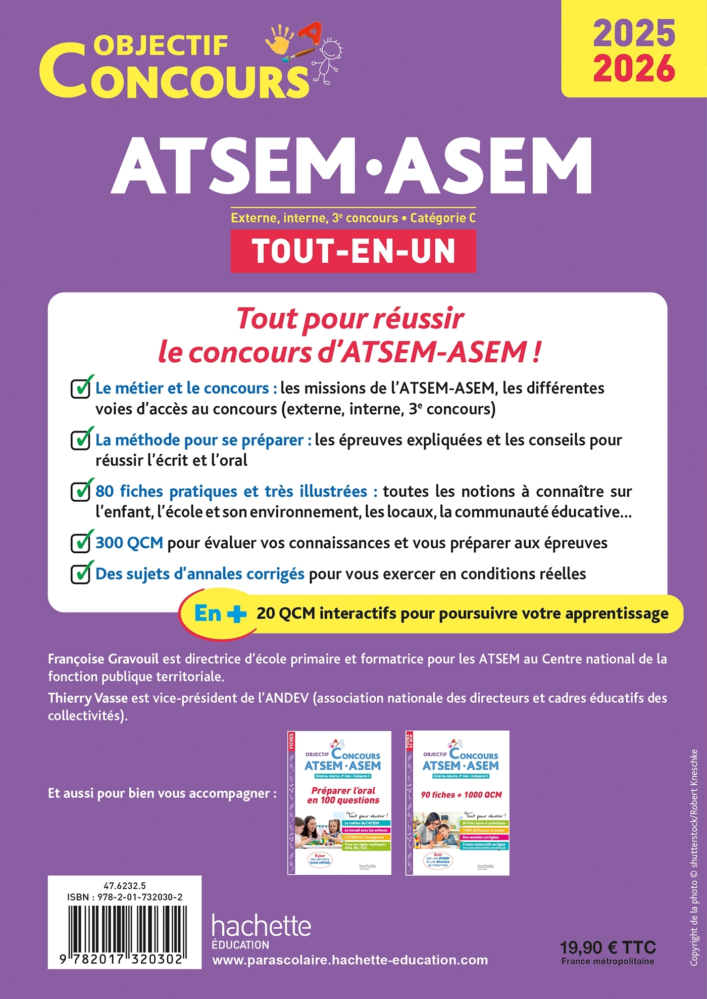Objectif Concours ATSEM ASEM - Tout-en-un - 2025-2026: Externe, interne et 3e voie - Thierry Vasse, Françoise GRAVOUIL - HACHETTE EDUC