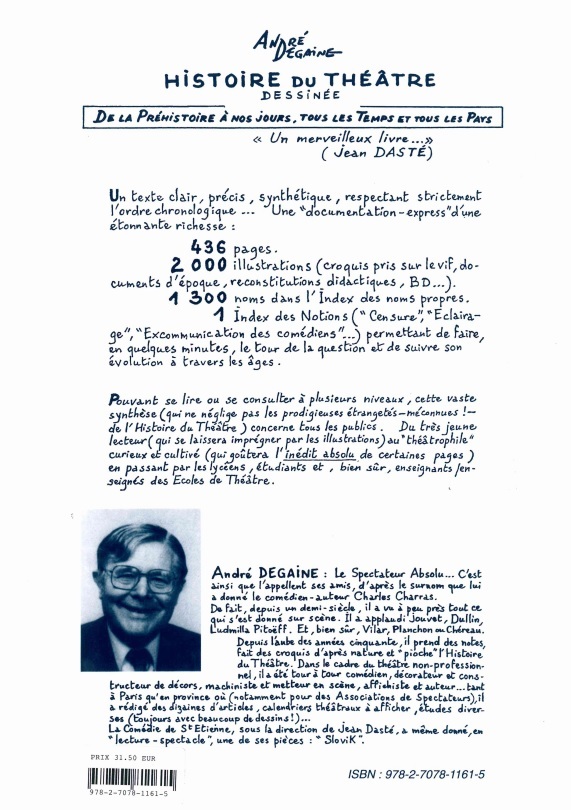 Histoire du théâtre dessinée - André Degaine, Jean Dasté - NIZET