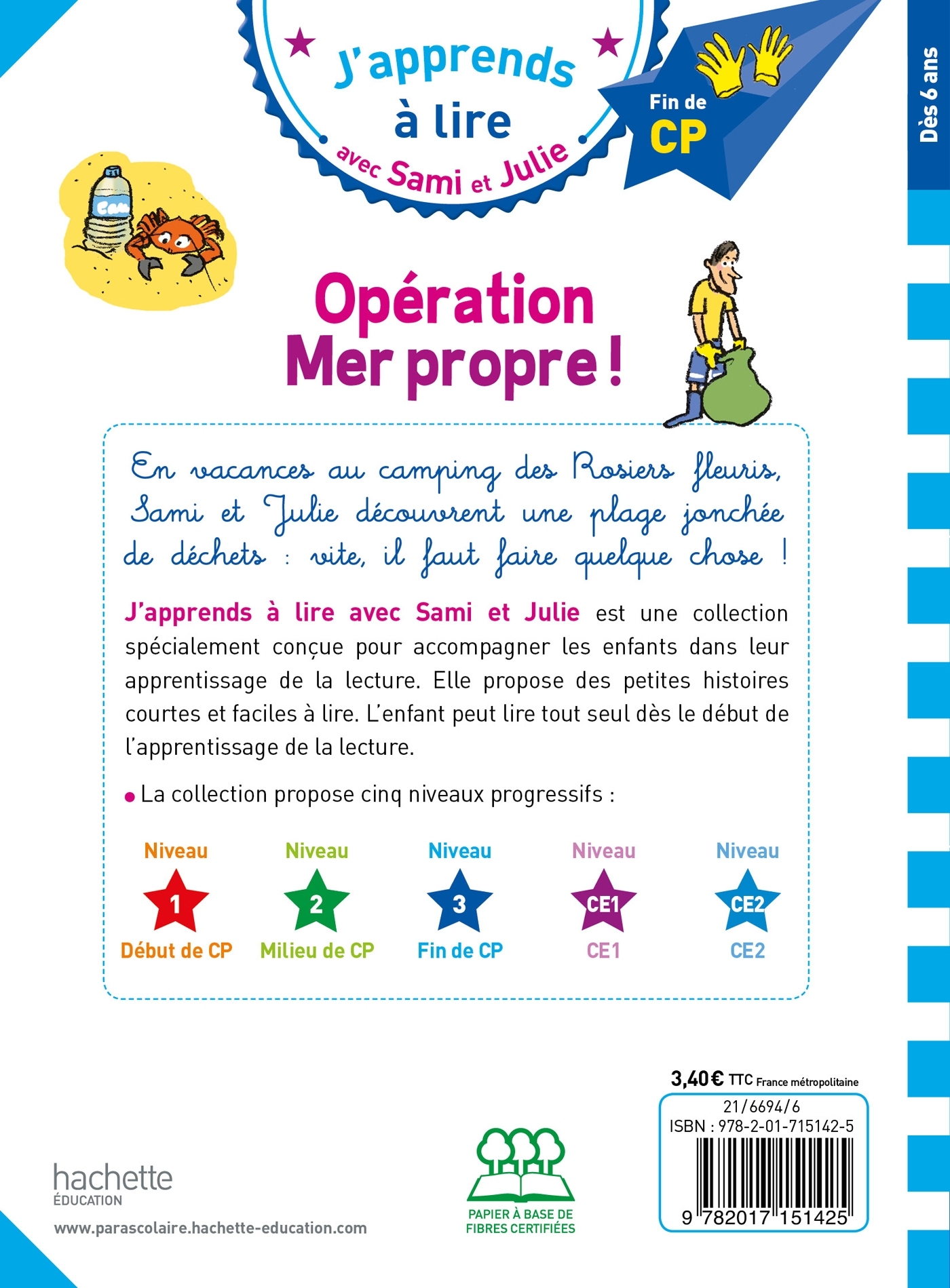 Sami et Julie CP Niveau 3 Opération mer propre ! - Thérèse Bonté, Emmanuelle Massonaud - HACHETTE EDUC