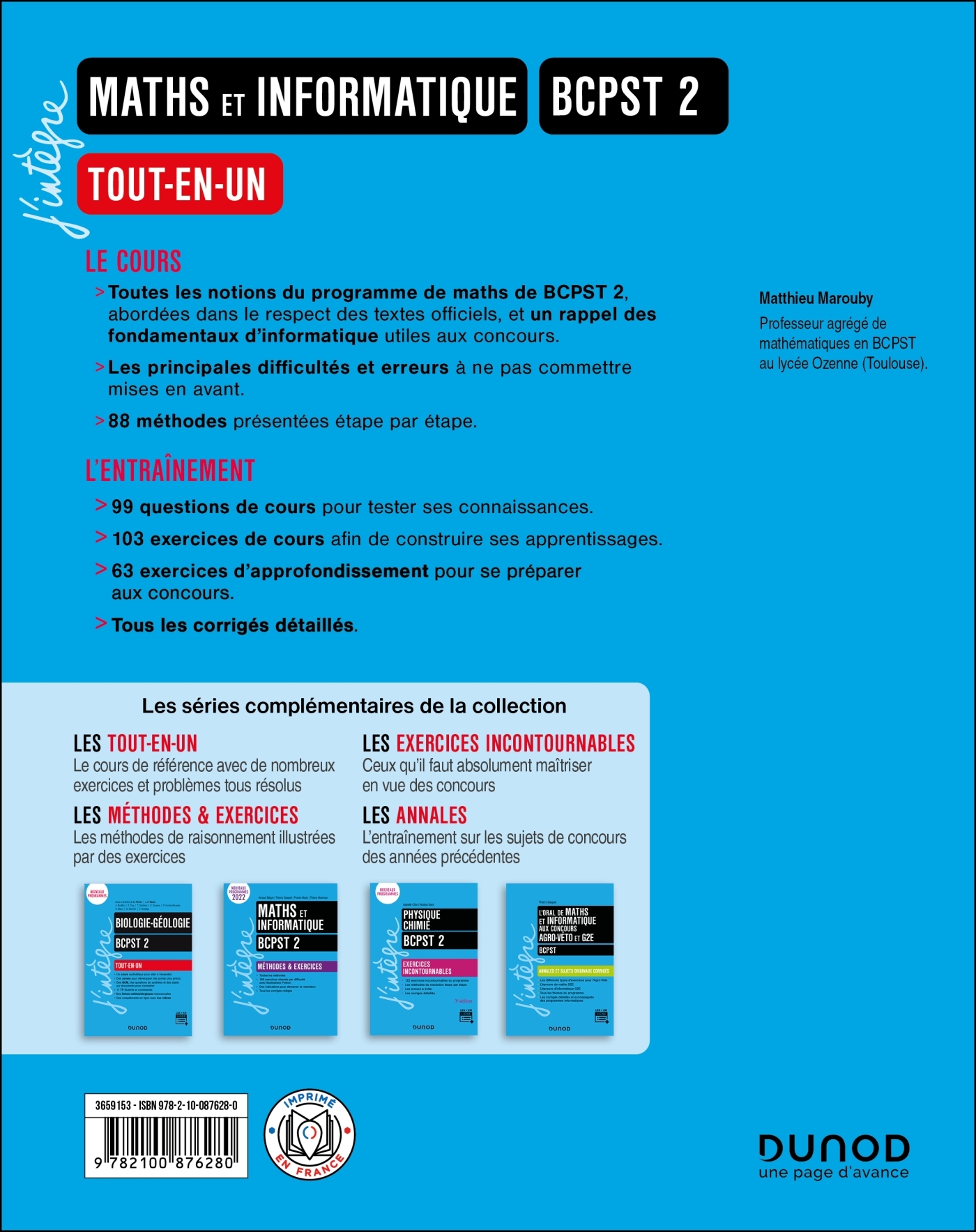 Maths et informatique tout-en-un BCPST 2e année - Matthieu Marouby - DUNOD