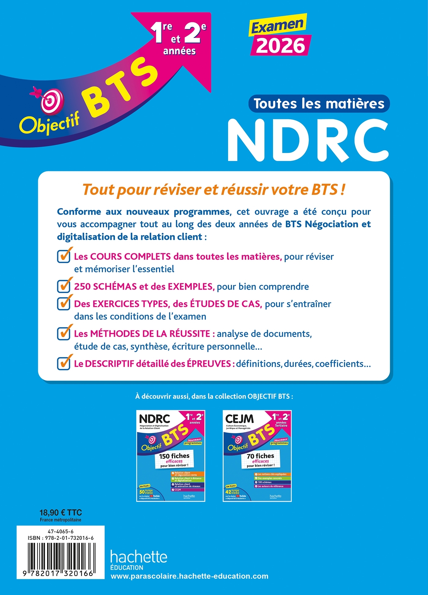 Objectif BTS NDRC (1re et 2e années) - Toutes les épreuves, examen 2026 - Chrystelle Becot, Emilie Dhérin, Guillaume Gnemmi, Hervé Kéradec, Maamar Khaled, Laurence Manoir, Corinne Denis, Bruno Bonnefous, Marc Geronimi, David Leccia - HACHETTE EDUC