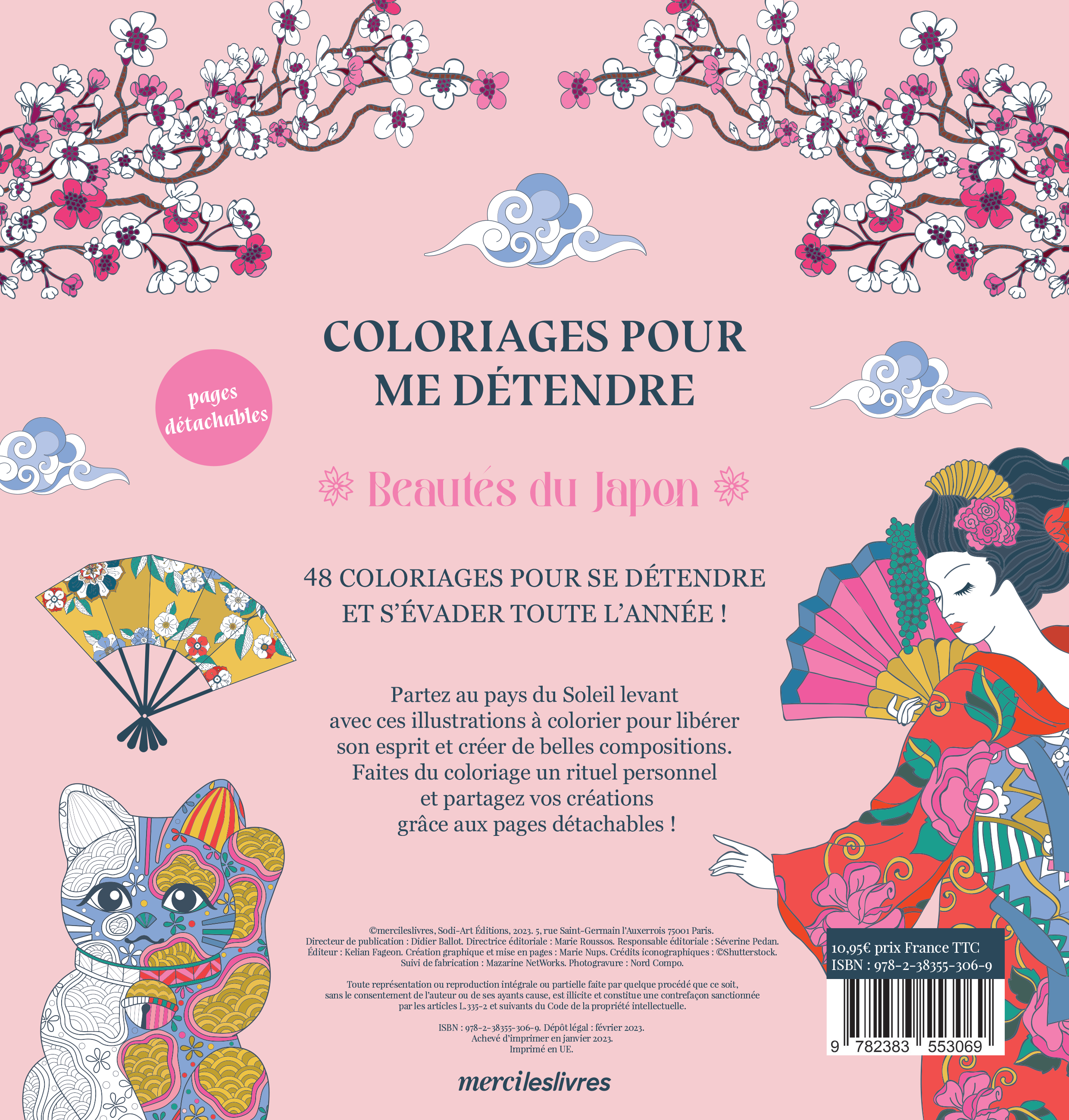 Coloriages pour me détendre - Beautés du Japon -  Collectif - MERCILESLIVRES