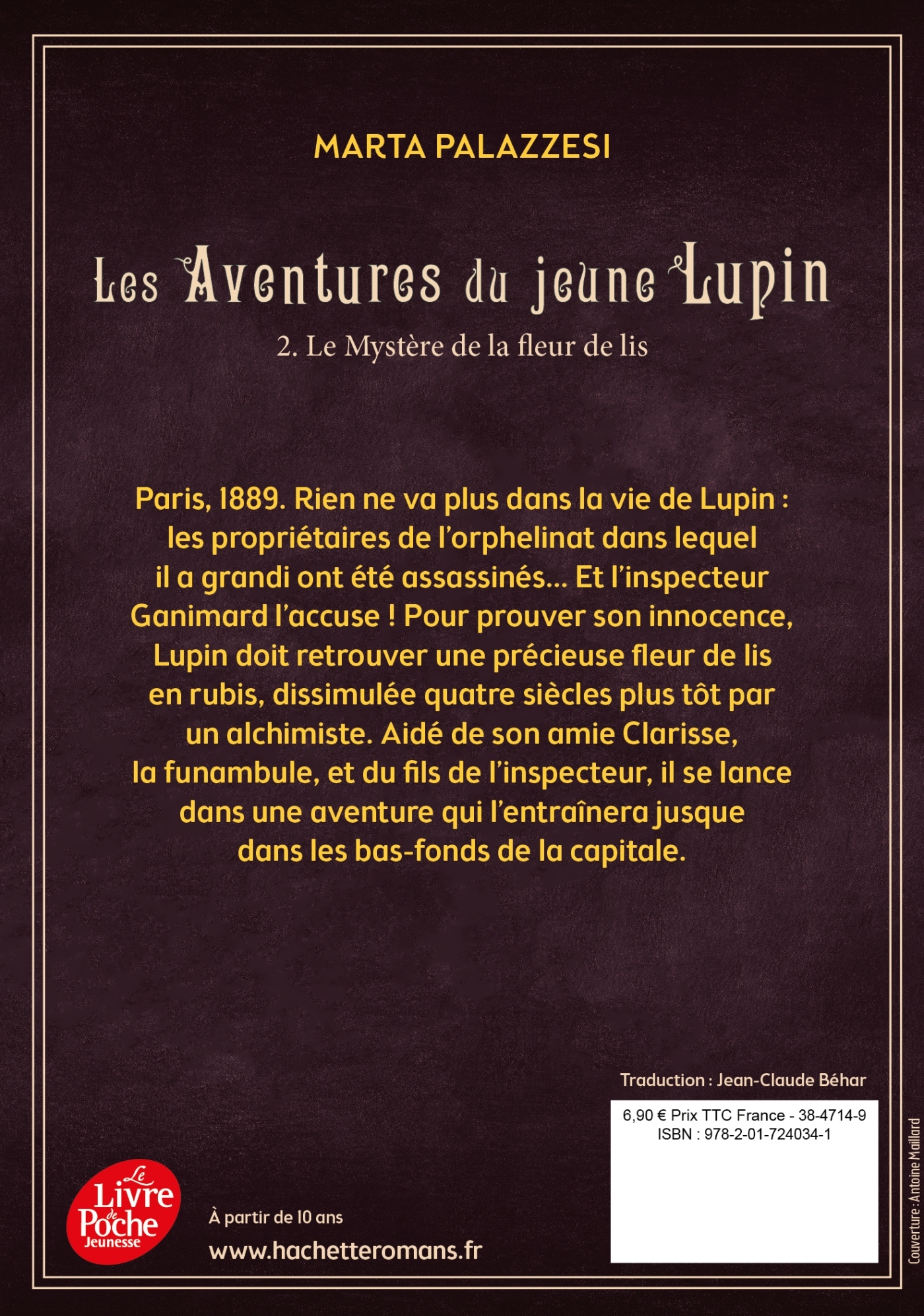Les aventures du jeune Lupin - Tome 2 - Marta Palazzesi, Jean-Claude Béhar - POCHE JEUNESSE