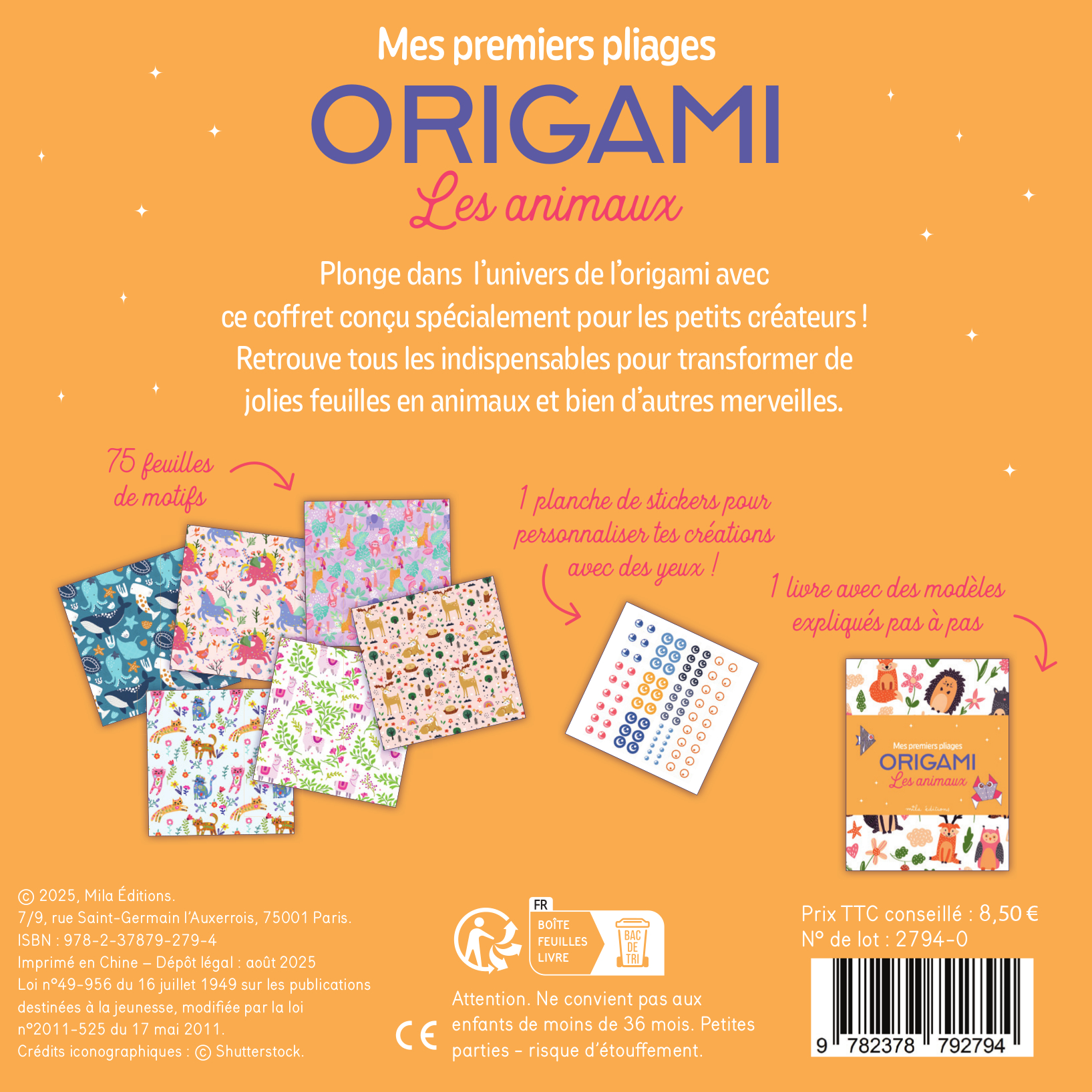 Origami - Les animaux - Mes premiers pliages (coffret) -  Collectif - MILA