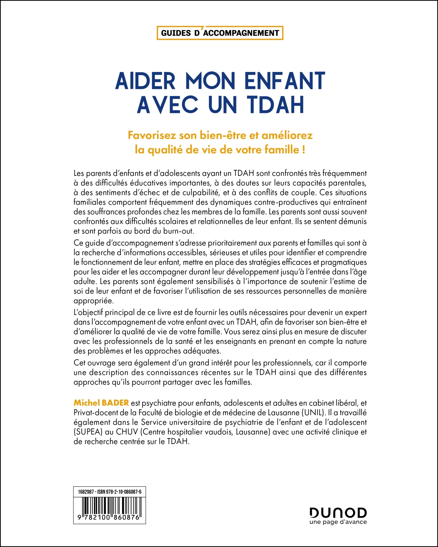 Aider mon enfant avec un TDAH - Michel Bader - DUNOD