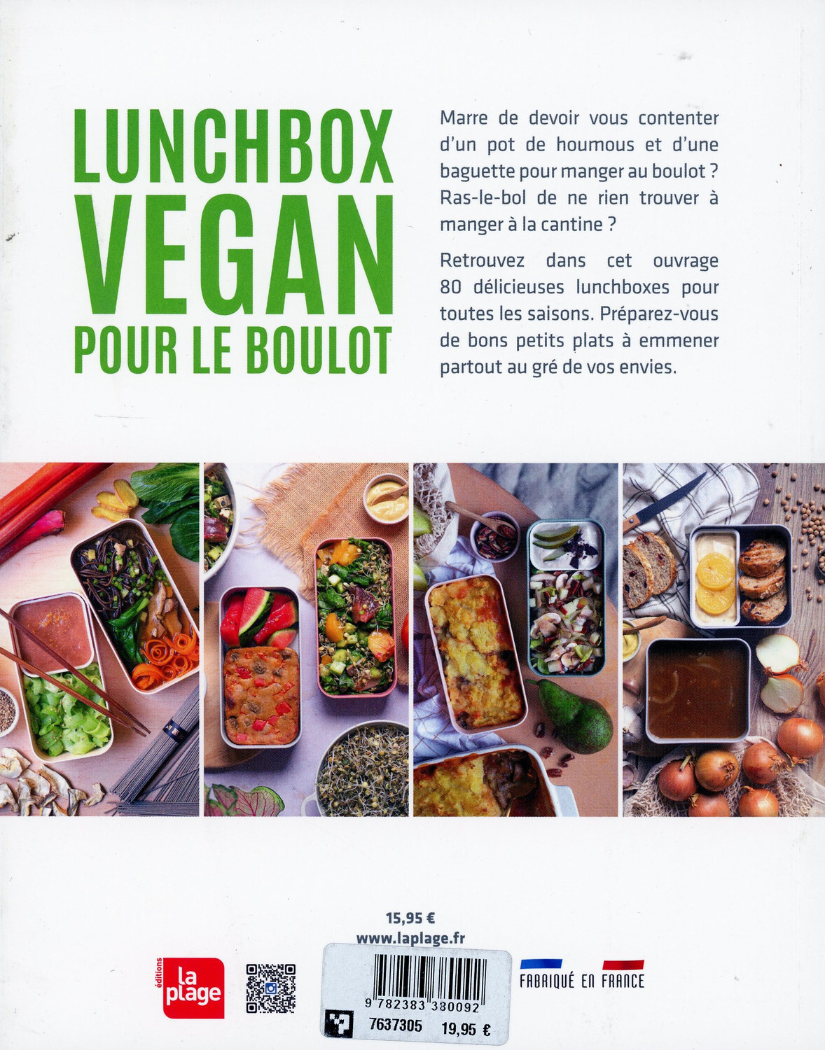 Lunch Box Vegan pour le boulot - 80 recettes originales -  Healthy Lalou, Healthy Lalou - LA PLAGE