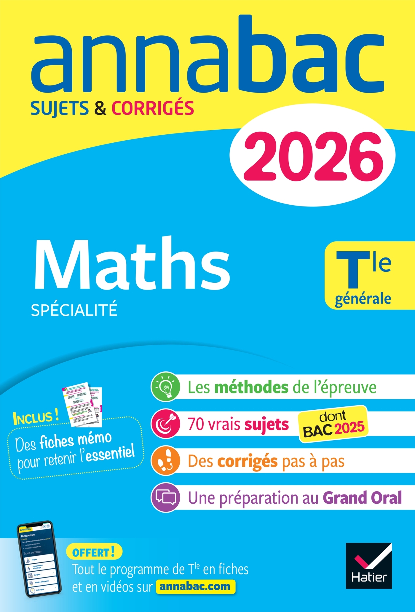 Annales du bac 2026 - Annabac Maths Tle générale (spécialité) - Martine Salmon, Hervé Kazmierczak, Christophe Roland - HATIER
