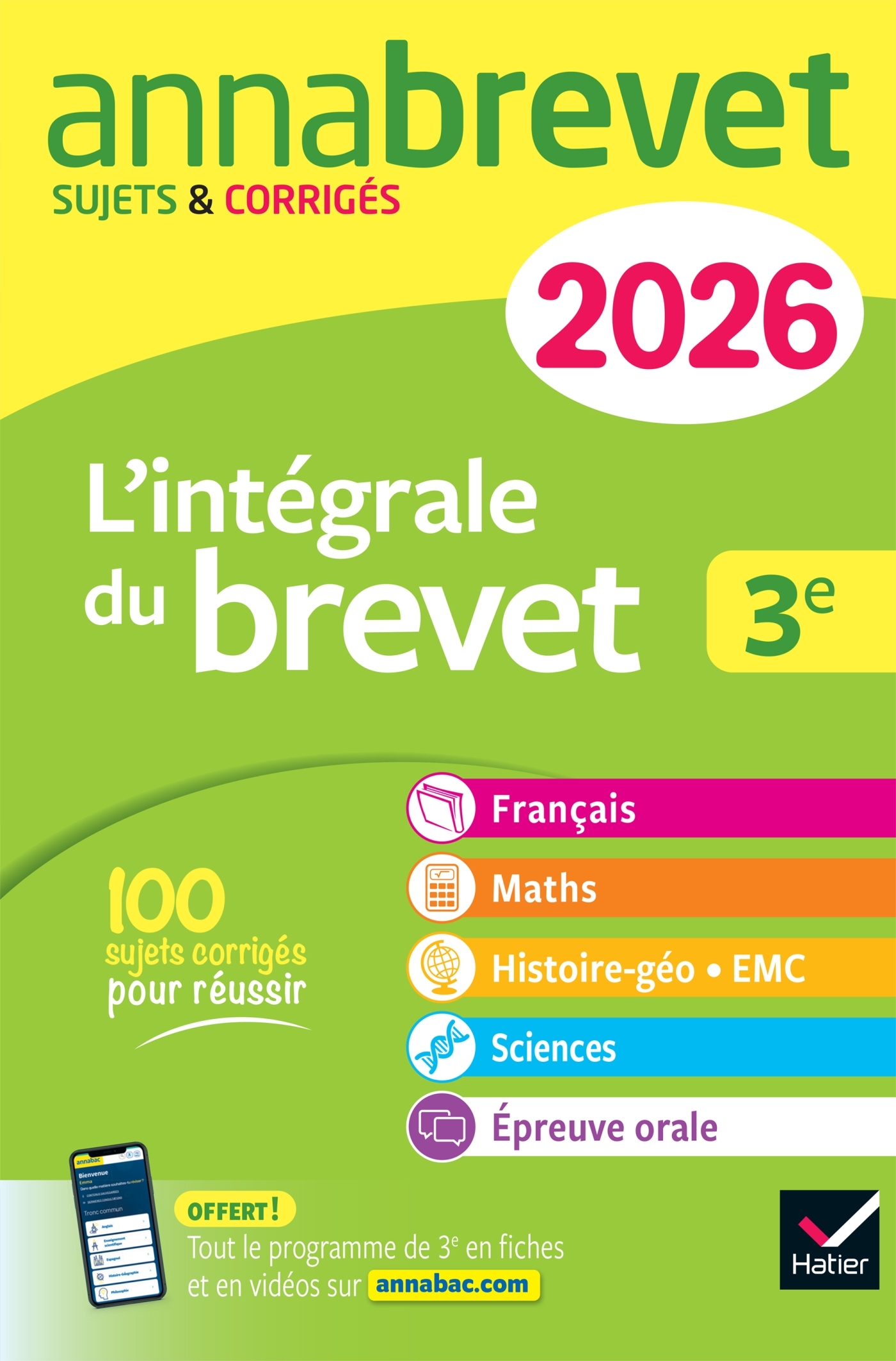 Annales du brevet 2026 -  Annabrevet L'intégrale du nouveau Brevet 3e (tout-en-un) -   - HATIER