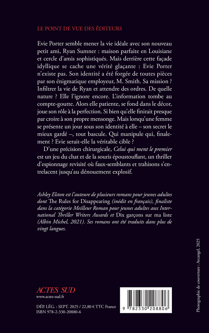 CELUI QUI MENT LE PREMIER - Ashley Elston - ACTES SUD