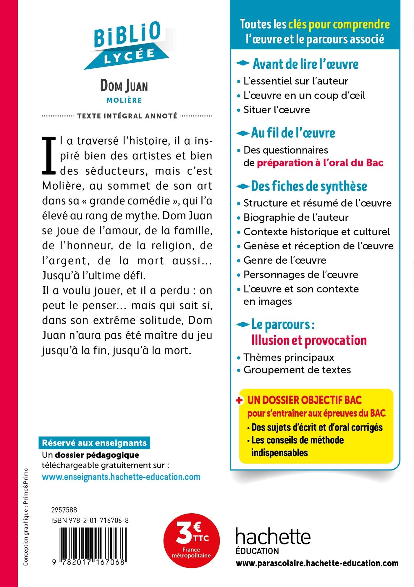 Bibliolycée - Dom Juan, Molière - Jean-Baptiste Molière (Poquelin dit), Emmanuel Lesueur - HACHETTE EDUC