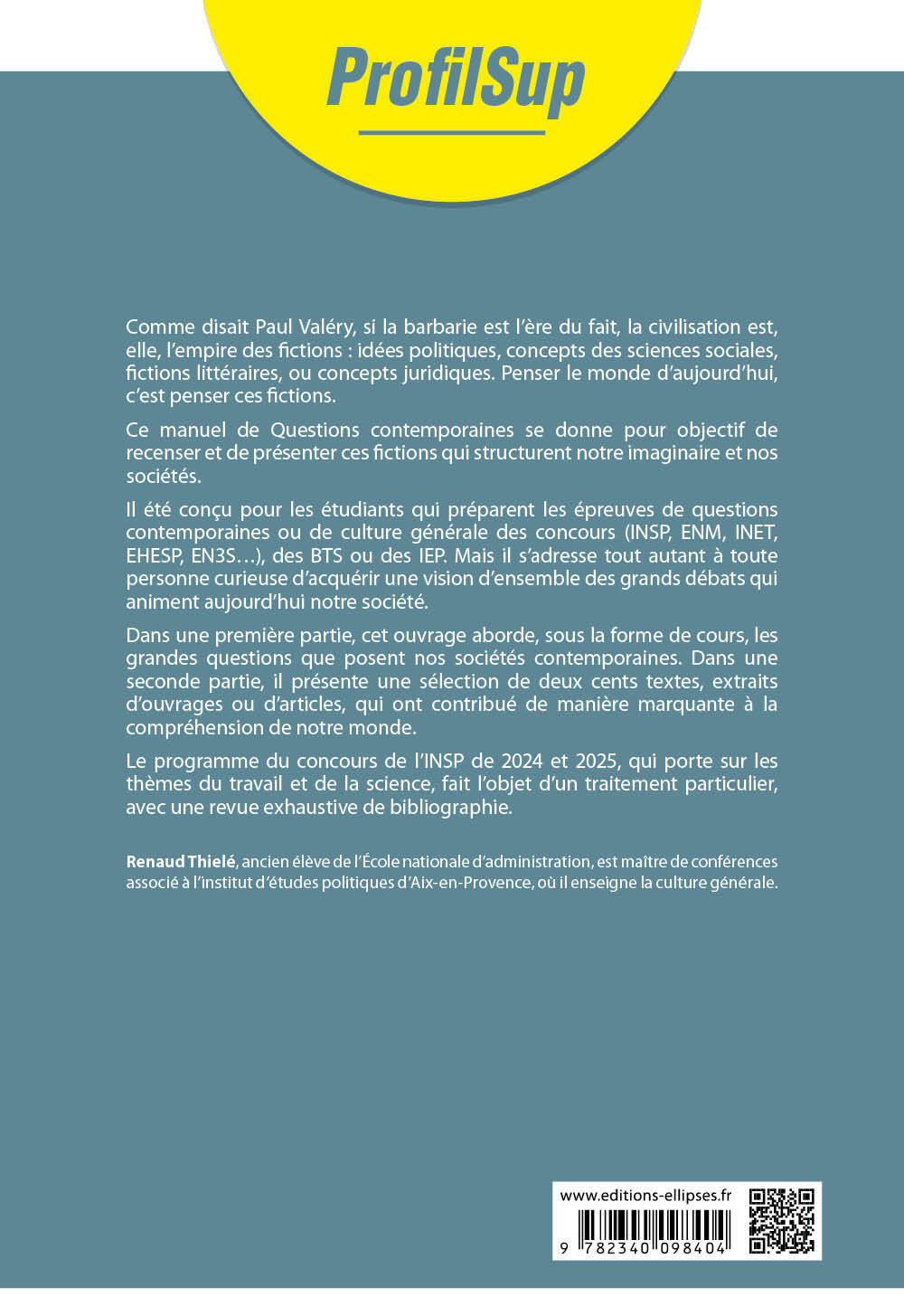 Grandes questions contemporaines - Renaud Thielé, Alain-Louis Robert - ELLIPSES