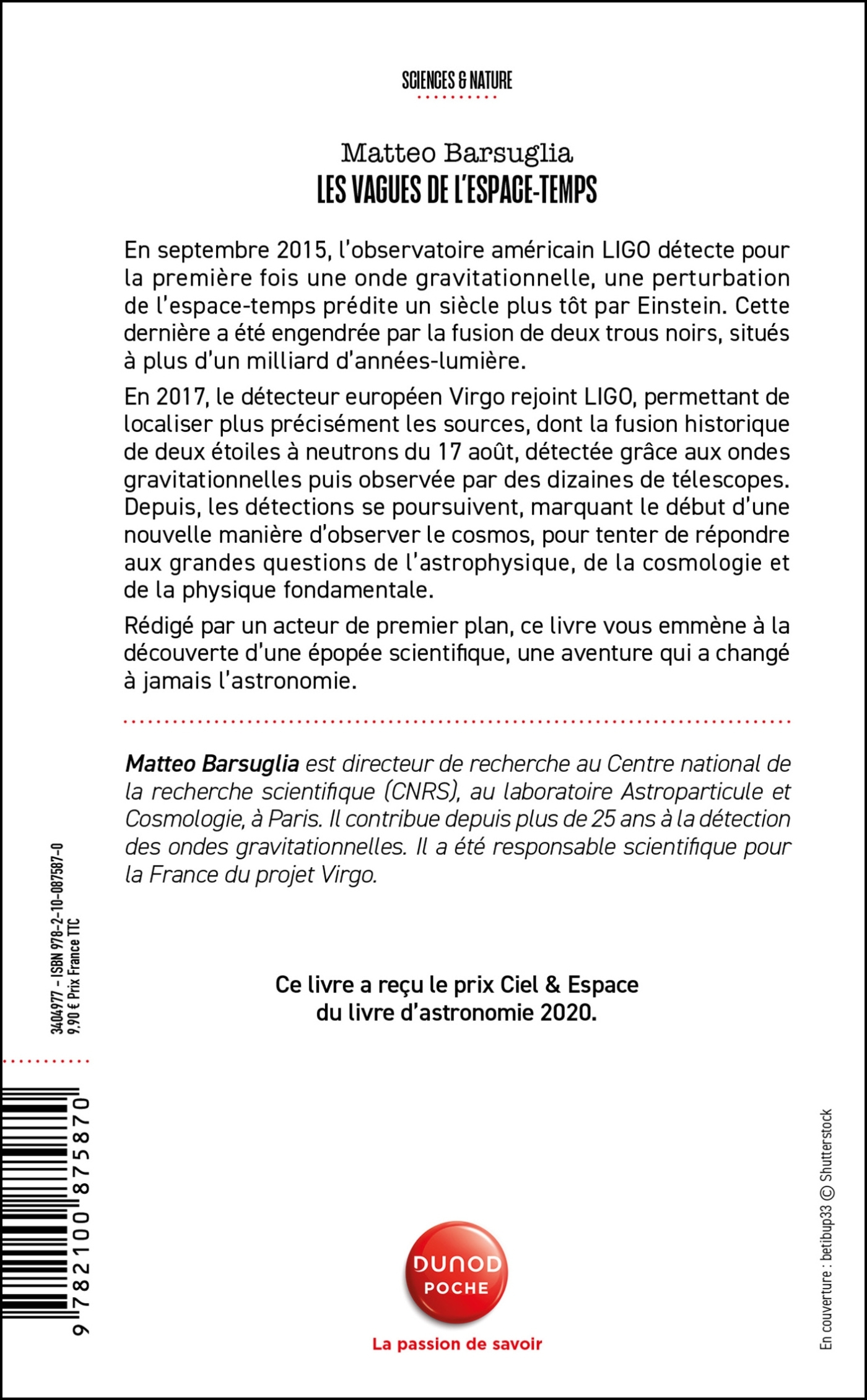 Les vagues de l'espace-temps - Matteo Barsuglia - DUNOD