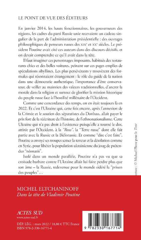 DANS LA TETE DE VLADIMIR POUTINE - Michel Eltchaninoff - ACTES SUD