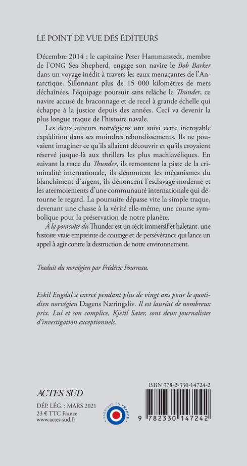 À LA POURSUITE DU THUNDER - Eskil Engdal, Kjetil Sæter - ACTES SUD