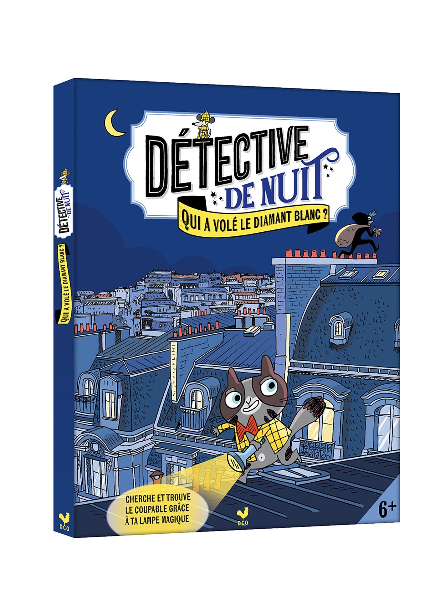 Détective de nuit - Qui a volé le diamant blanc ? - avec lampe magique - Anne Kalicky - DEUX COQS D OR