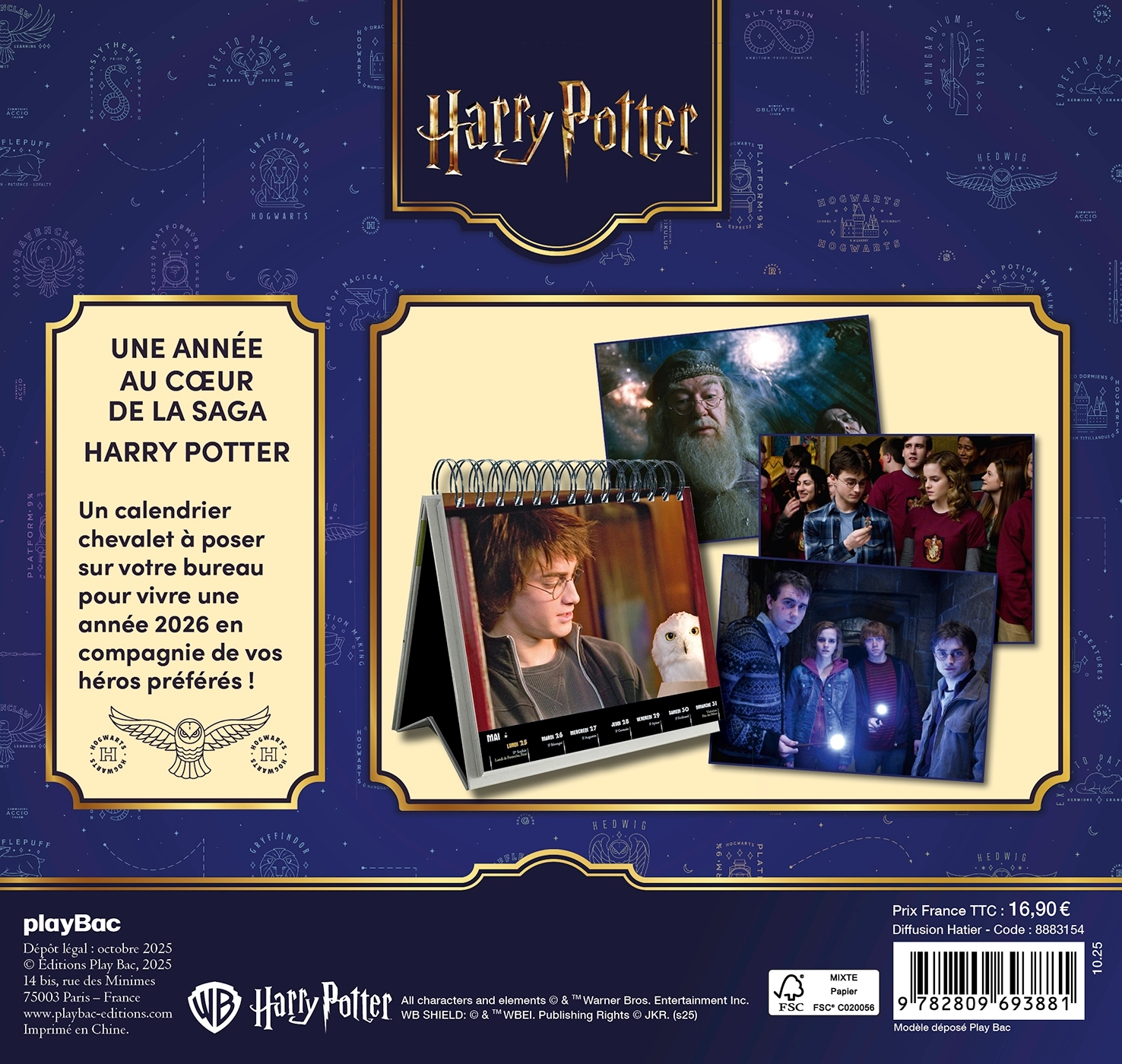 HARRY POTTER - CALENDRIER OFFICIEL 2026 -   - PLAY BAC